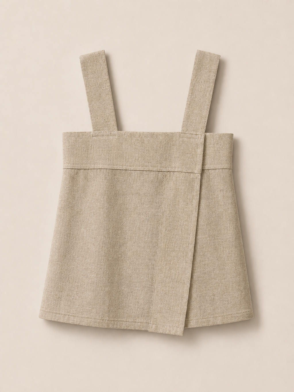 Tan and Kelly Green Linen Tank