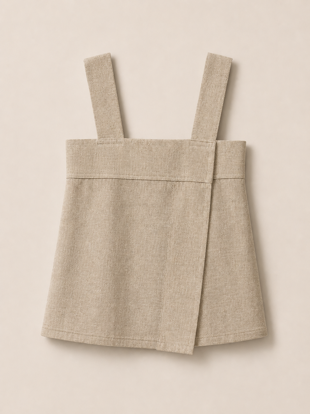 Tan and Kelly Green Linen Tank