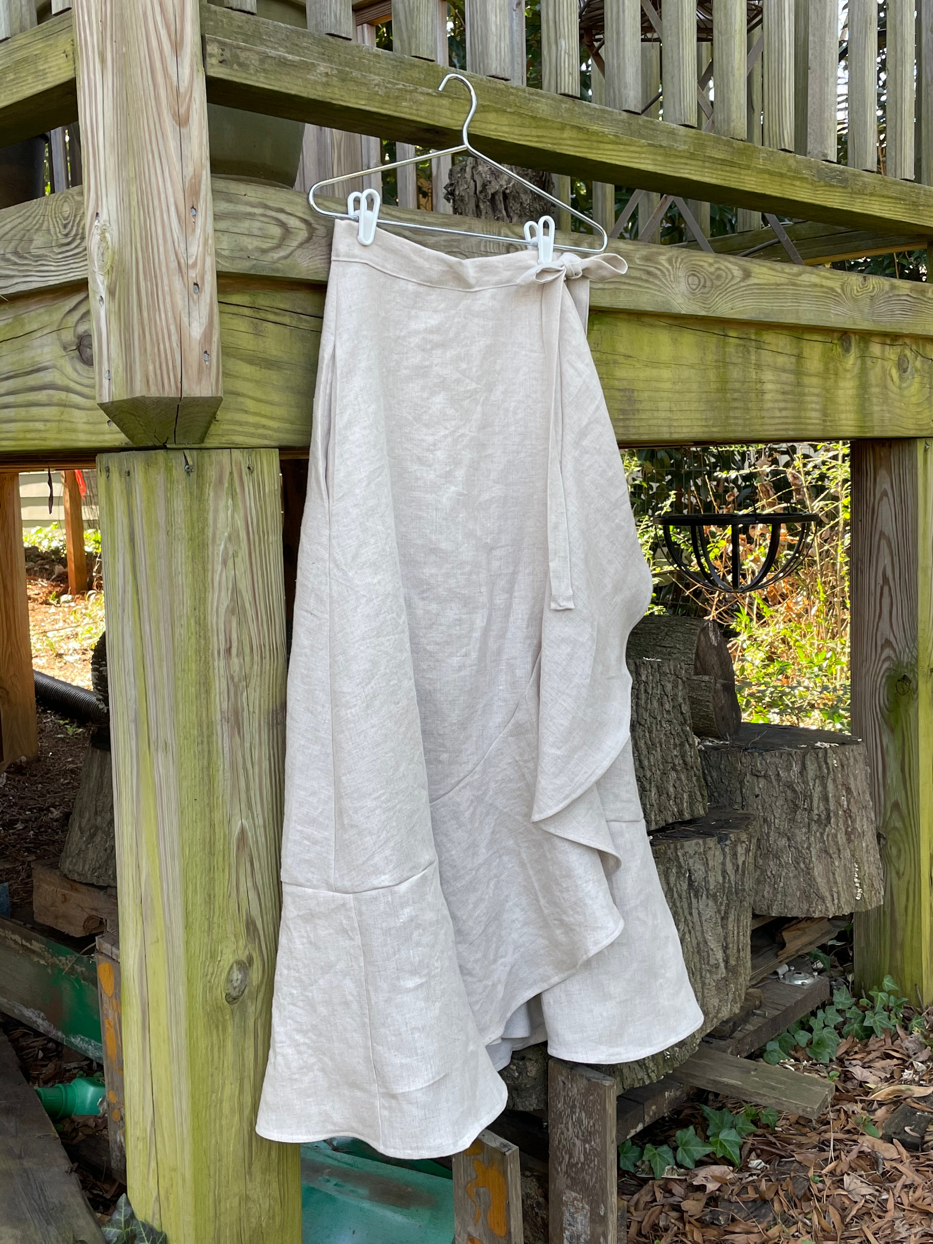 Sand Ruffle Wrap Skirt