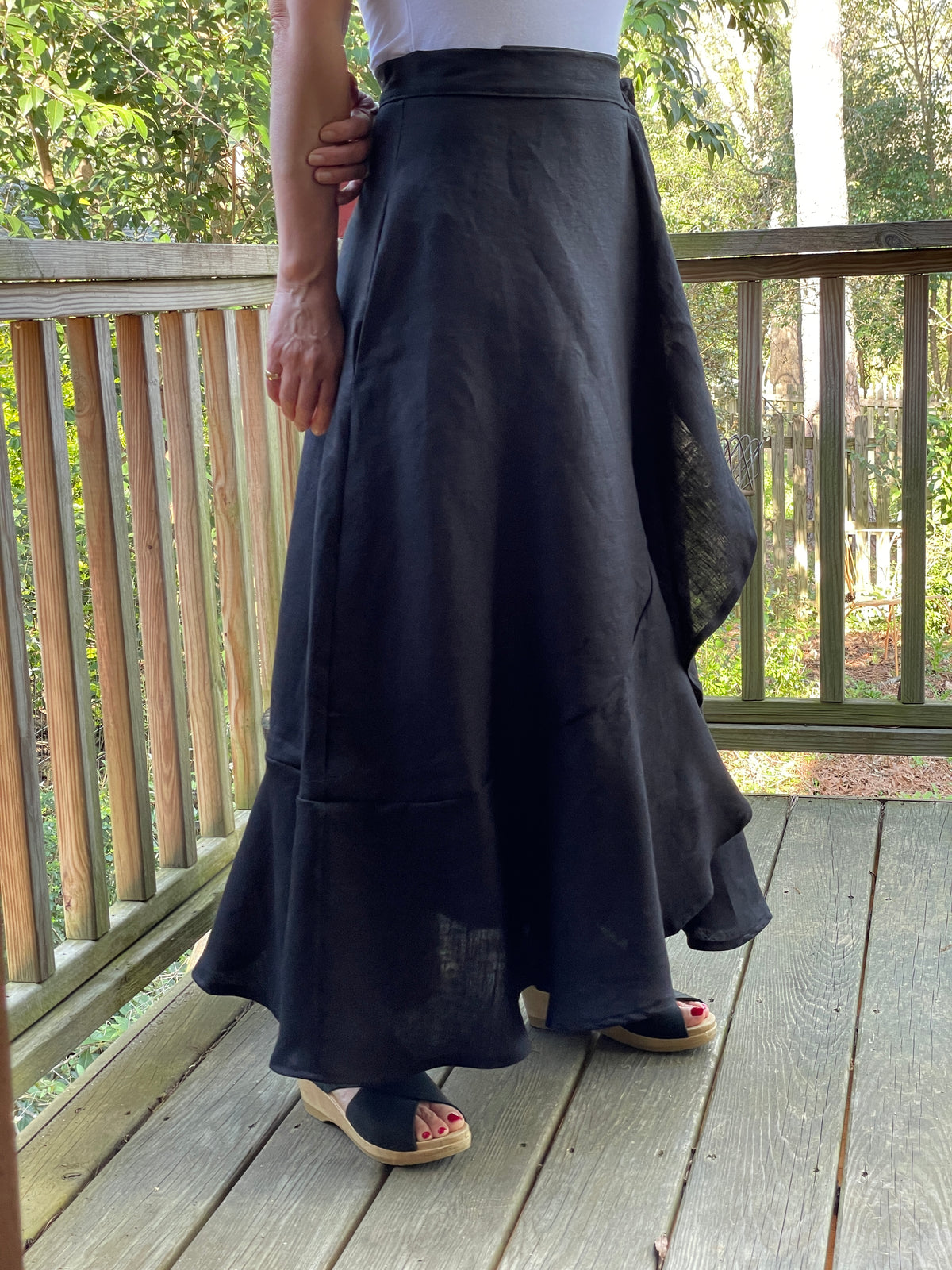 Black Ruffle Wrap Skirt