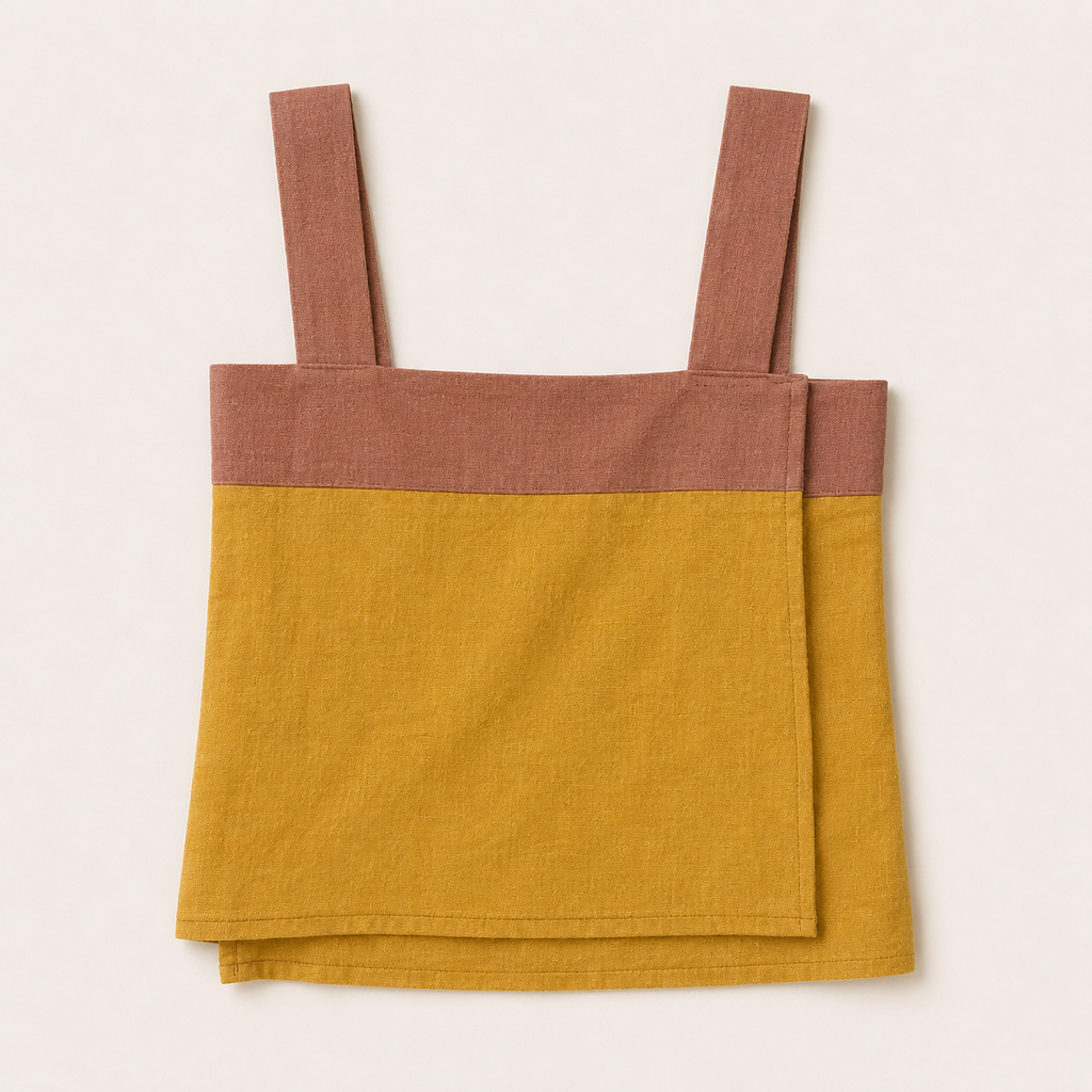 Brown /Yellow Linen Tank