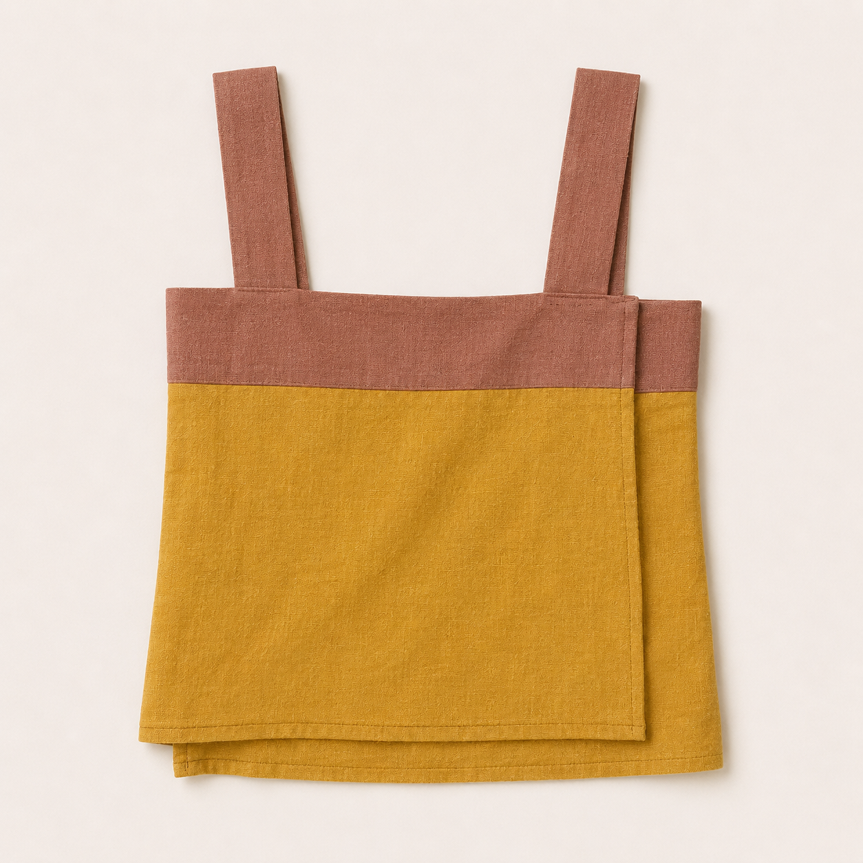 Brown /Yellow Linen Tank
