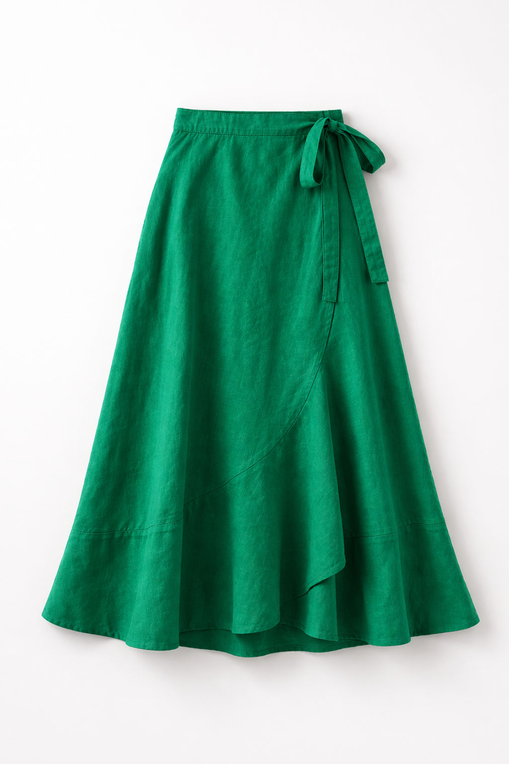 Kelly Green Ruffle Wrap Skirt