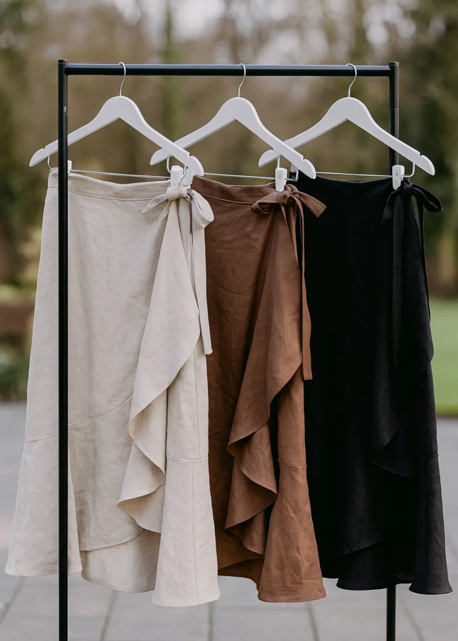 Kelly Green Ruffle Wrap Skirt