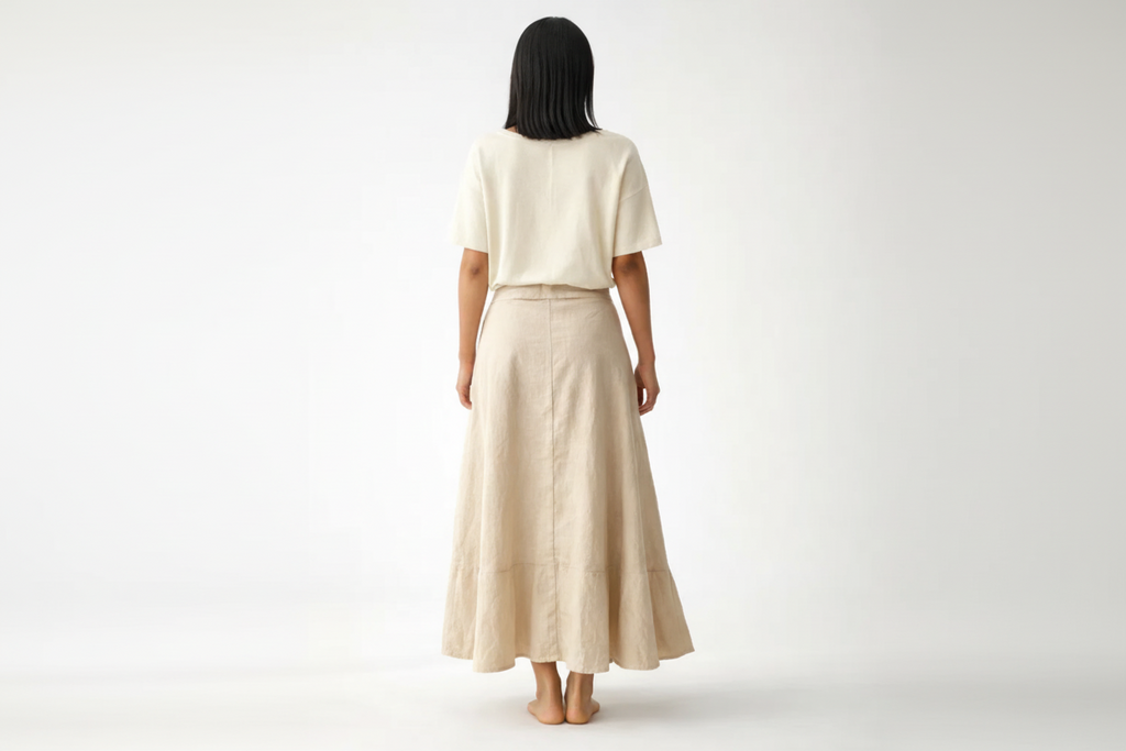 Sand Ruffle Wrap Skirt