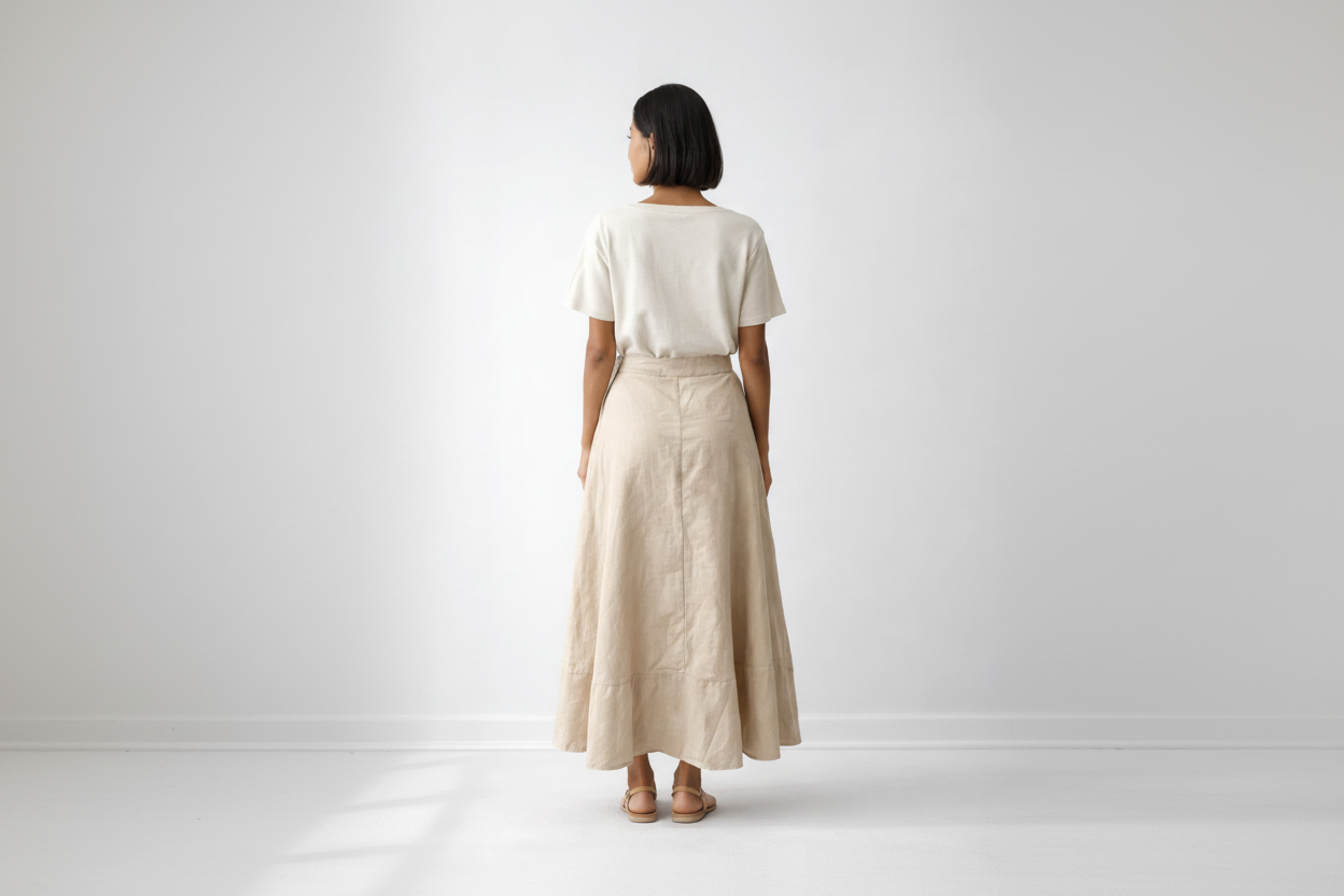 Sand Ruffle Wrap Skirt